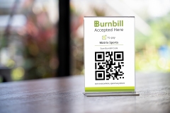 Stand Mock up Menu frame tent card blurred background design key visual layout.